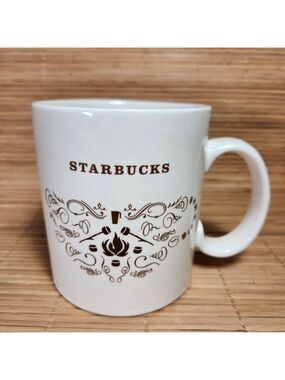 Starbucks Campfire Mug 18 oz Off White Ceramic Coffee Cup 500 ml Collectible